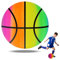 OSDUE PVC Regenbogen Ball,Bouncy Kickball Kinder Spielball Mehrfarbig Rainbow Basketball für Kinder Softball Drinnen und Draußen - ohne luftpumpe geliefert Wird (8,6 Zoll)