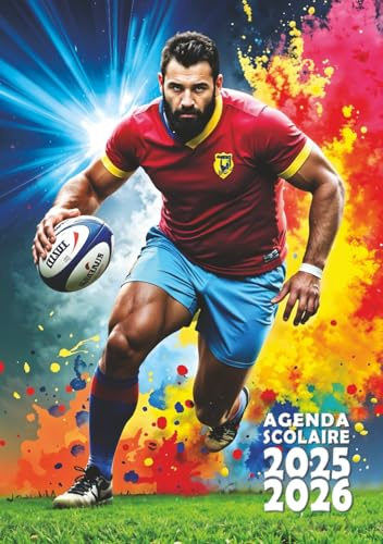 Agenda scolaire 2025-2026 Rugby Journalier 1 jour par page Petit format 12x17 cm Garçon: Collège, lycée, étudiant, primaire (CM1, CM2) - Rugbyman, sport - 1 page par jour