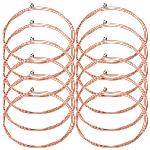 SUPVOX 12 Piezas Cuerdas De Guitarra Acústica De Juego De Cuerdas De Repuesto Para Guitarra Tono Brillante Para Principiantes y Artistas