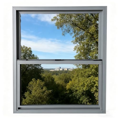 LXBAMKEA Ventana Corrediza Vertical, Corredera De Aluminio Vidrio Templado Ventanas De Cobertizo, Ventana De Servicio, Restaurante Cocina Sótano Loft Ventanas De Ventilación(100x80cm/39.37x31.50in)