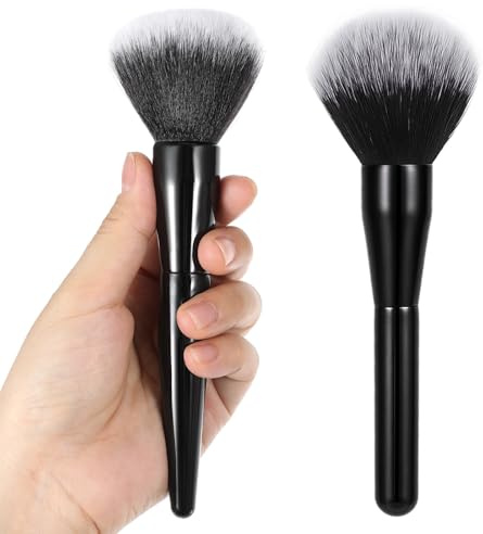 MBAIYO Lot de 2 grands pinceaux à poudre, pinceaux de maquillage professionnels, pinceaux à poudre, pinceaux de maquillage, pinceaux à blush, pinceaux de contour, pinceaux cosmétiques pour estomper le