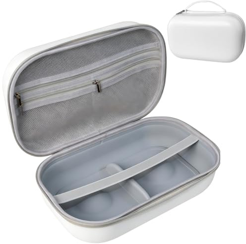 Breast Pump Bag - Portable Breast Pump Storage Bag with Waterproof Tray - EVA Hard Shel Breast Pump Storage Case for Travel, Daily Commute and Nursing (White)
