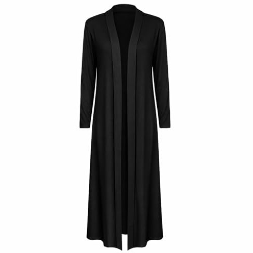 SXME MIGHT SAY Women’s Maxi Long Cardigan – Ladies Collared Full Sleeve Coatigan, Floaty Open Front Longline Cardigan Jacket for Casual & Winter Wear UK