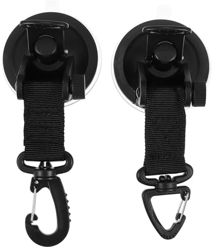 Suction Cup Anchors 2pcs Black Abs Nylon Securing Hook for Car Boats