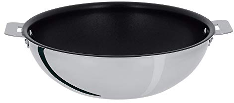 Cristel - WOKT20QE - Wok inox 20cm sans poignée amovible - Anti-adhérent Exceliss+ - Collection Casteline