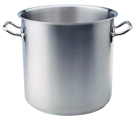 Ollas Agnelli Alta Pot con Dos Asas, de Acero Inoxidable 18/10, 36 litros, Plata