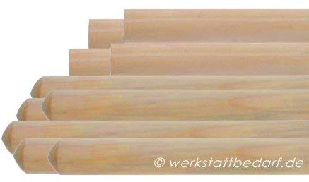 10x Besenstiele aus Kiefernholz 140cm Ø24mm, ohne Konus