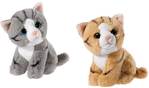 Heunec 519923 Plüschtier, Set, Katze, grau/Gold, Miniatur