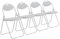 Harbour Housewares Padded Folding Chairs - White - Pack of 4