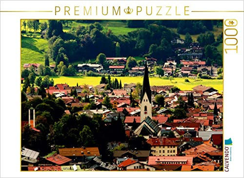Oberstdorf Kirchturm 1000 Teile Puzzle quer