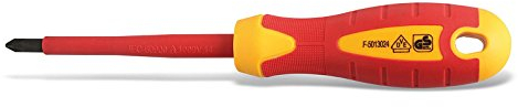SECOTEC® VDE Elektriker Kreuzschlitz Schraubendreher Kreuzschlitzschraubenzieher Schraubenzieher PZ1 80 mm - ergonomischer Griff - magnetisch