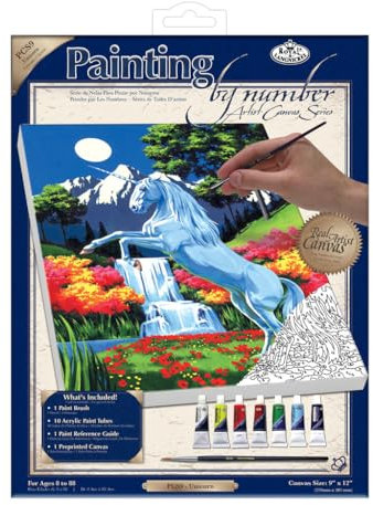 Royal & Langnickel PCS9 Séries Peinture d'après les chiffres Toile d'artiste Licorne Petit