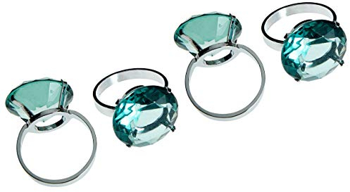Premier Housewares Serviettenringe mit Strvasasteinen, 4 Stück, Chrom, blau, 4 x 5 x 6 cm, Diamant, Grun, 5x4x6, 4