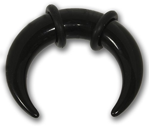 Pain-is-Art Dehnungshorn aus schwarzem Acryl 1,6 mm Expander Piercing