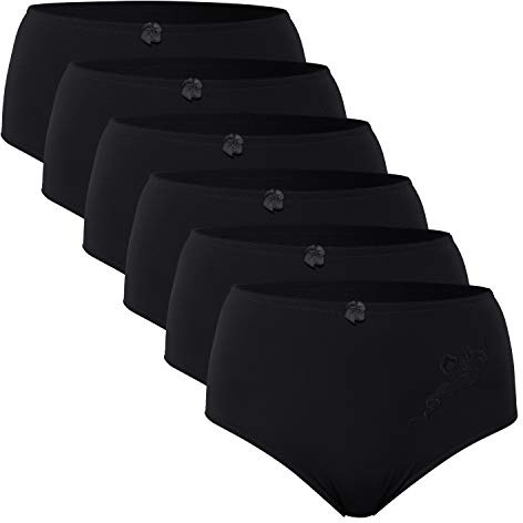 Celodoro Damen Taillenslip (6er Pack) Microfaser-Slip mit Stickerei