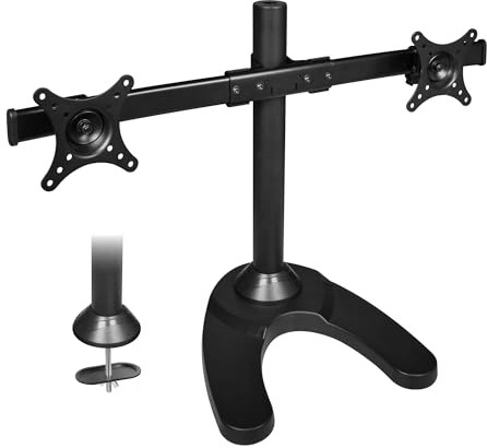 SIIG Accessory CE-MT1712-S2 Side-by-Side Dual Monitor Desk Stand 13inch to 27inch Retail,Black