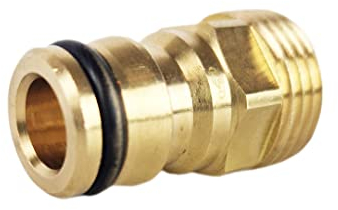 Fittingstore - GARDENA Kupplungsstecker Innengewinde & Außengewinde – Hahnstück Adapter aus Messing oder Kunststoff für Gartenschlauch, Wasserhahn & Bewässerungssystem (G 1/2 Außengewinde)