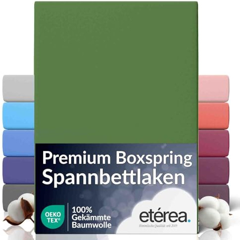 etérea Boxspring Jersey Spannbettlaken 140x200-160x220 cm Kaktus