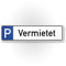 Komma Security Parkplatz vermietet Schild 40 x 10 cm Parkverbot Schild Parken Verboten Hinweisschild Privatparkplatz reserviert - freihalten Parkplatzschild vermietet - Falschparker