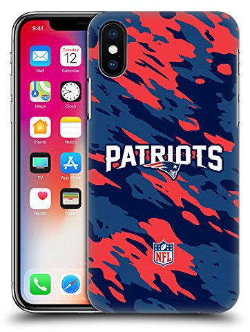 Head Case Designs Offizielle NFL Camou New England Patriots Logo Harte Rueckseiten Handyhülle Hülle Huelle kompatibel mit Apple iPhone X/iPhone XS
