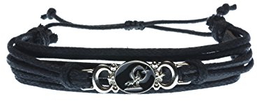 Gök-Türk Armband Lederarmband für Herren 'Bozkurt' Ertugrul Wolf Türkisch Türkei Schwarz
