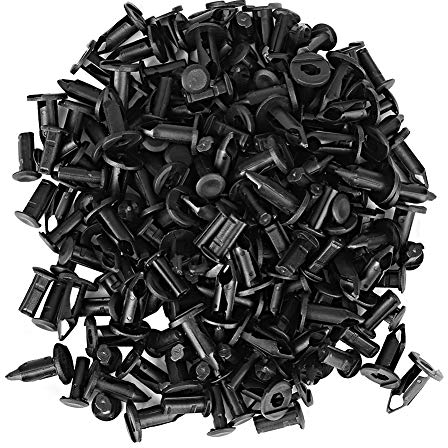 Lot de 100 pcs Rivets En Plastique, Keenso Clips Agrafe de Fixation de Protection Noir Bumper Push Pin Attaches De Voiture Corps