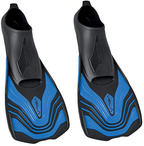 SEAC Vela Pinne Corte da Nuoto e Snorkeling Unisex Adulto Blu 32-33
