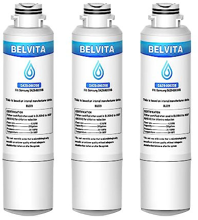 BELVITA DA29-00020B Refrigerator Water Filter, Replacement for Samsung DA29-00020B,DA29-00020A，HAF-CIN, HAF-CIN/EXP, Kenmore 46-9101 (3 Pack)
