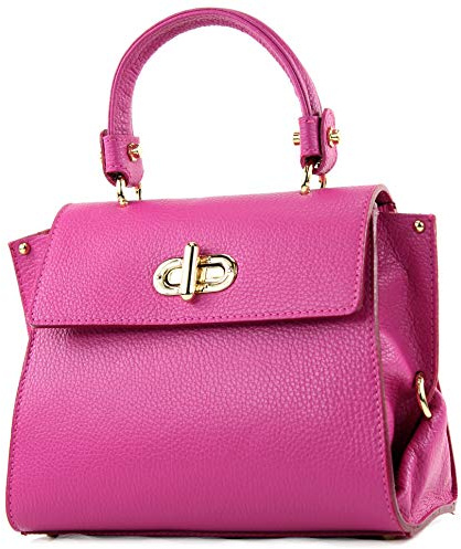 modamoda de T182 Damen Leder Henkeltasche Schultertasche, handmade in Italy