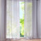 SIMPVALE 2 Stücks Voile Vorhänge zu Gürtelschlaufe transparent Vorhänge Fenster Balkon aus,Grau,140x250cm