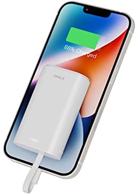 iWALK Portable Charger 9000mAh Ultra-Compact Power Bank with Built-in Cable, Samll External Battery Pack Compatible with iPhone 14/14 Plus/14 Pro Max/13/13 Mini/13 Pro Max/12/12/Pro/11/XR/XS/X/8/7/6