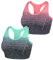 Sykooria Damen Sport BH Gepolstert Bustier Damen BH ohne Buegel Racerback Push up BH mit Farbverlauf Sport Top für Yoga Fitness, 2 PCS, Grün+pink, L