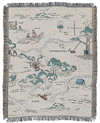 NORTHWEST Winnie Puuh gewebte Wandteppich-Überwurfdecke, 121,9 x 152,4 cm, Hundert Acre Woods