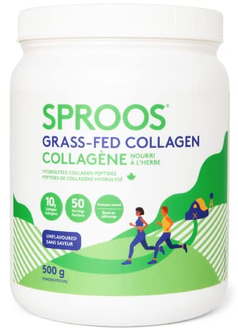 SPROOS - Grass Fed Collagen - Beverage Powder - Hydrolised Collagen Peptides - Healthy Joints, Gut, Skin & Hair - Unflavoured - 50-Day Supply - 500 g