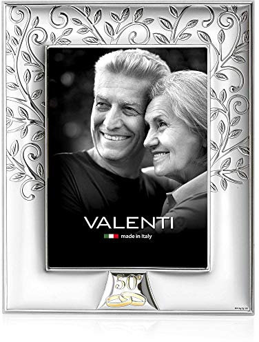 Valenti&Co - Cornice Portafoto Albero della Vita e Loghi 50° Anniversario di Nozze. cm 18x24. Ideale Come Regalo cod: 657 5L