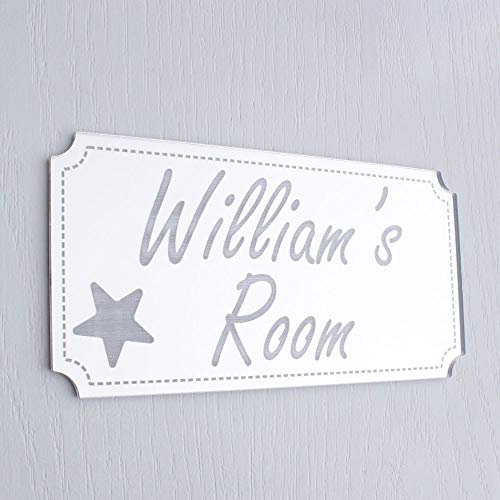 Personalised Shabby Chic Inverted Corners Door Name Plaque Boy or Girls Bedroom Room Sign