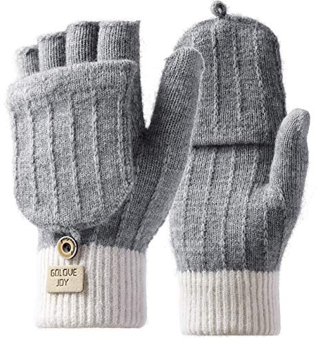 Homealexa Unisex Handschuhe Winterhandschuhe, Fingerlos (Grau), Einheitsgröße