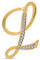 Großes Statement Abc Pave Crystal Cursive Script Monogramm Buchstaben Alphabet Initiale L Schal Revers Pin Brosche Für Frauen Gelbgold Plattiert