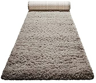 Teppich - Läufer, nachhaltig, modern, einfarbig, kuschelig weich und sehr flauschig, Hochflor bestens geeignet für Wohnzimmer, Schlafzimmer, Kinderzimmer, Matteo (133 x 200 cm, Sand Beige)