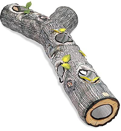 sympuk Cat Tunnel Toy, 3 Way Fun Foldable Kitten Playing Tunnel Interactive Toy, Tree Pattern Cat Game Tunnel, Activity Tunnel Toy for Kitten Rabbits Hamster Small Dogs