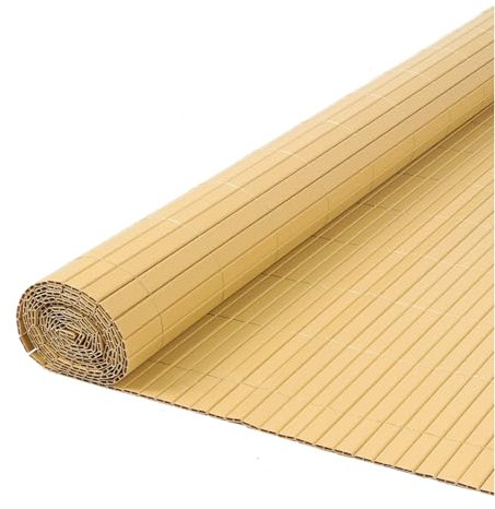 True Products 2m x 4m PVC Garden Fence Artificial Bamboo Slat Privacy Balcony Screening Natural