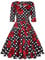MINTLIMIT Vintage Dresses for Women Cocktail Dresses A Line Swing Short Sleeves Polka dots + Roses XL