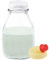 kitchentoolz Bottiglia per latte in vetro da 473 ml, con coperchio e beccuccio, piccolo contenitore in vetro per frigorifero, bottiglia ermetica per latte, caffè, tè e liquidi