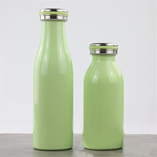 Termo aislado Botella de agua deportiva, 500/300ML Frasco de vacío de doble pared 304 Tazas con aislamiento térmico de acero inoxidable Botellas de agua de café Termo de unicornio (300ml, HE058-green)