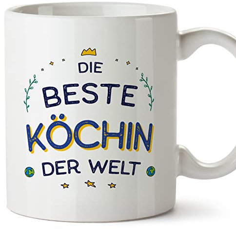 Mugffins Tassen/Becher mit Spruch für KÖCHIN - Auf Deutsch - Beste der Welt - 11 oz / 330 ml - originelles und lustiges Geschenk Mitarbeiter