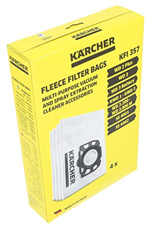 sparefixd Lot de 4 sacs pour aspirateur Karcher WD Series Wet & Dry
