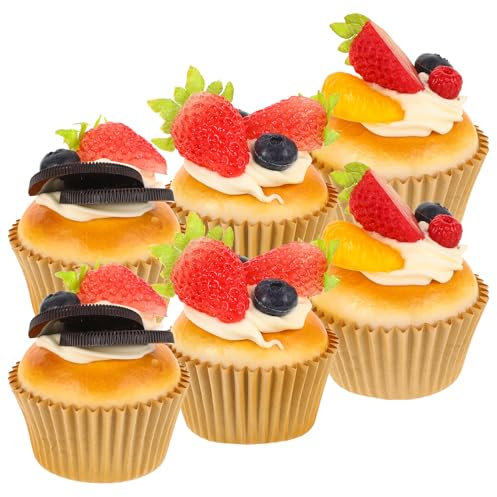 Künstliches Cupcake Modell：6 Stück Gefälschtes Cupcake Modell Kuchen Realistischer Gefälschter Für Fotografie Requisiten Party Küche Dekorieren
