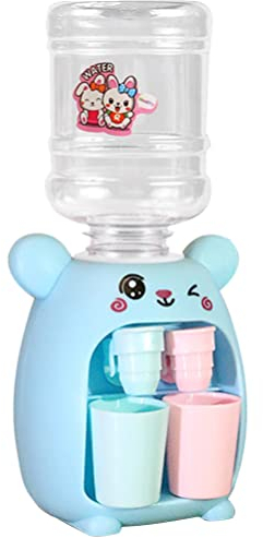 Toddmomy 1 mini dispensador de agua de simulación para niños, fuente de agua potable para niños, fiesta favorita (azul)