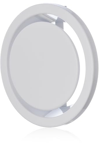 160mm Weiß Metall Tellerventil - Rund Abluft Lüftungsventil mit Klemmfedern - Anemostat, Diffusor, Lüftungsgitter