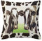 Funda de Cojín 45x45cm,Ganado lechero Vaca lechera Verde Pastizal Blanco Negro,Funda de Almohada para Cojín Cuadrado Poliéster para Sofá Cama Decoración para Hogar